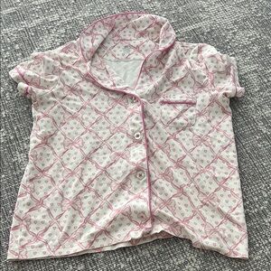 Roller Rabbit Pink and White Pajama Top